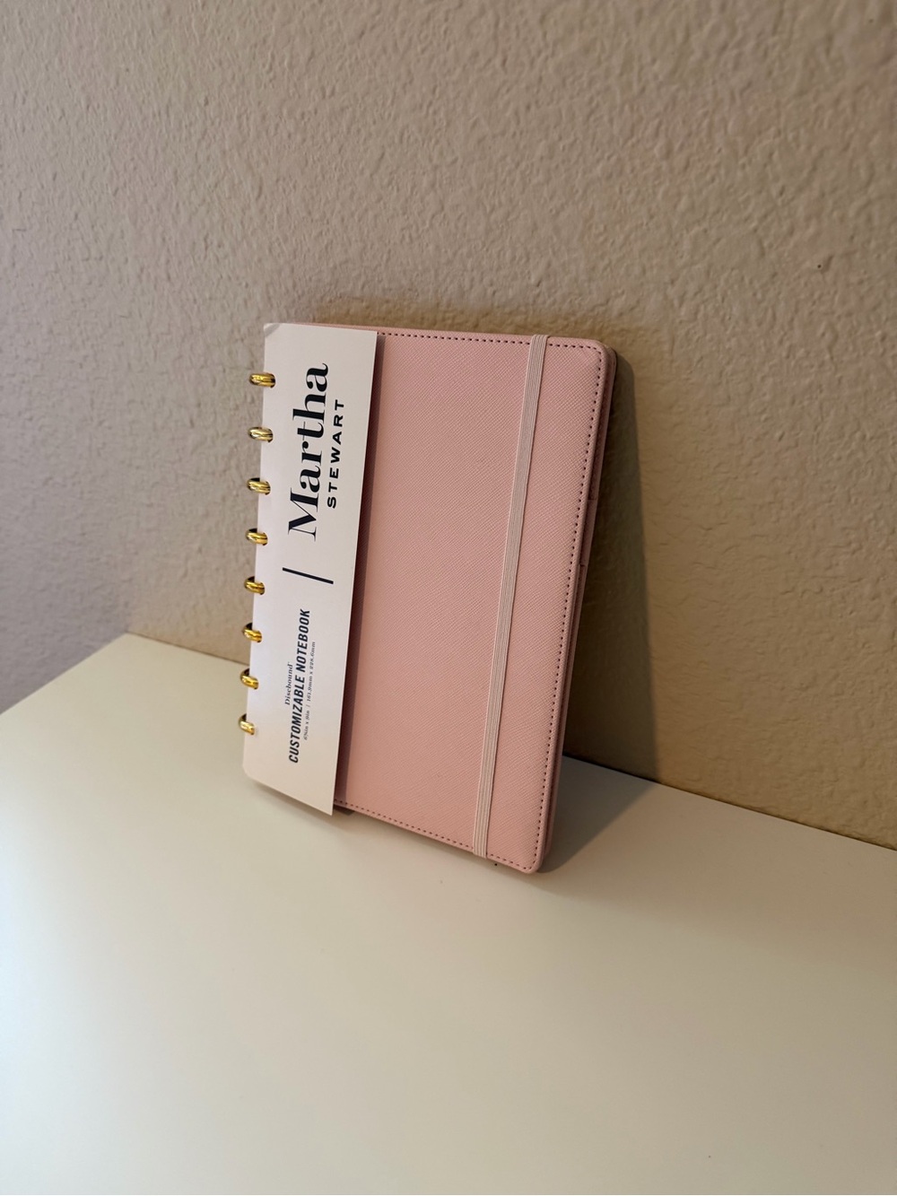 Martha Stewart Blush Pink Disc-Bound Planner with Gold Rings